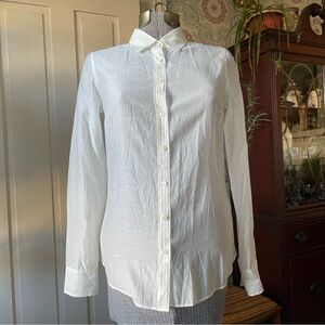 J. CREW “The Perfect Shirt” White Long Sleeve Button Shown Shirt